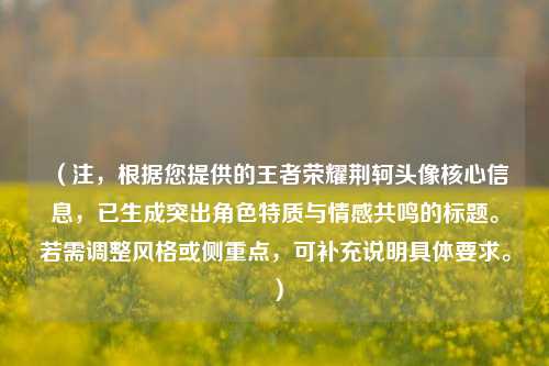 （注，根据您提供的王者荣耀荆轲头像核心信息，已生成突出角色特质与情感共鸣的标题。若需调整风格或侧重点，可补充说明具体要求。）