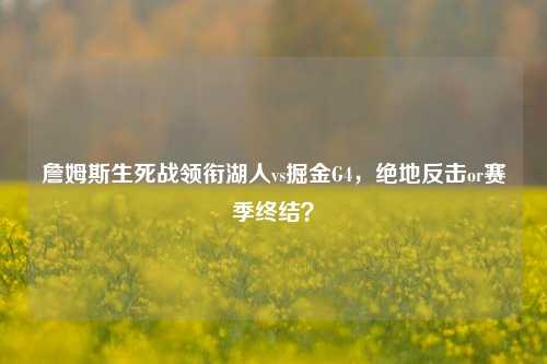 詹姆斯生死战领衔湖人vs掘金G4，绝地反击or赛季终结？