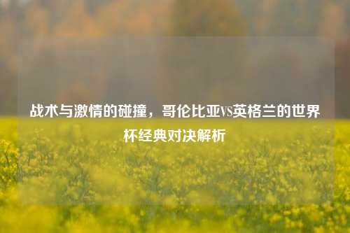战术与激情的碰撞，哥伦比亚VS英格兰的世界杯经典对决解析