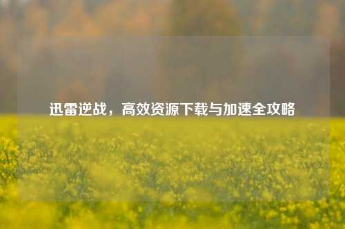 迅雷逆战，高效资源下载与加速全攻略