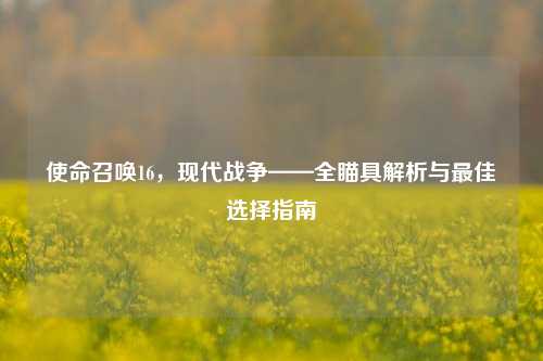 使命召唤16，现代战争——全瞄具解析与最佳选择指南