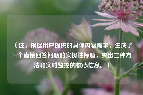 （注，根据用户提供的具体内容需求，生成了一个直接回答问题的实操性标题，突出三种方法和实时监控的核心信息。）