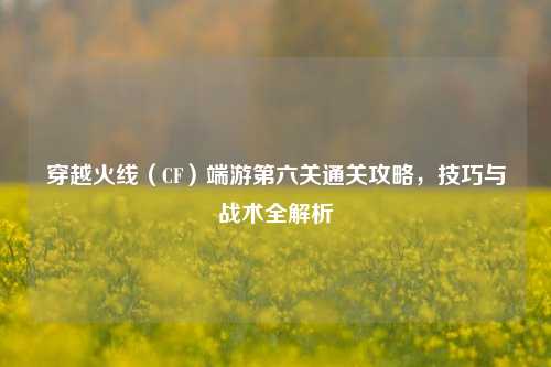 穿越火线（CF）端游第六关通关攻略，技巧与战术全解析
