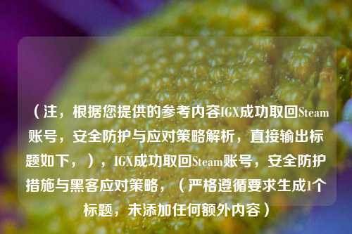 （注，根据您提供的参考内容IGX成功取回Steam账号，安全防护与应对策略解析，直接输出标题如下，），IGX成功取回Steam账号，安全防护措施与黑客应对策略，（严格遵循要求生成1个标题，未添加任何额外内容）