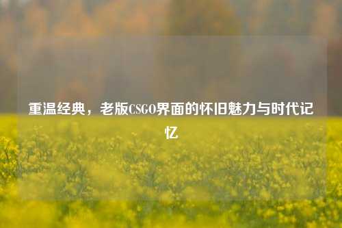重温经典，老版CSGO界面的怀旧魅力与时代记忆