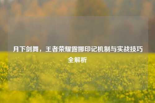 月下剑舞，王者荣耀露娜印记机制与实战技巧全解析