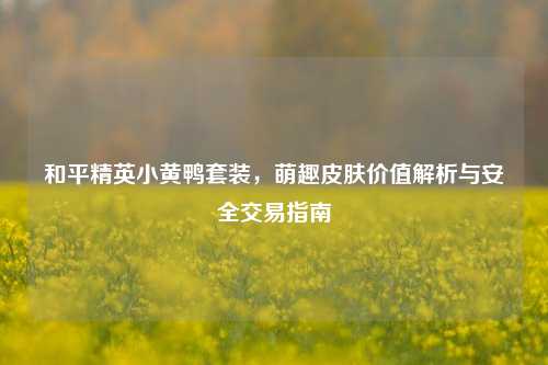 和平精英小黄鸭套装，萌趣皮肤价值解析与安全交易指南