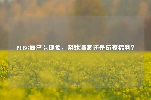 PUBG僵尸卡现象，游戏漏洞还是玩家福利？