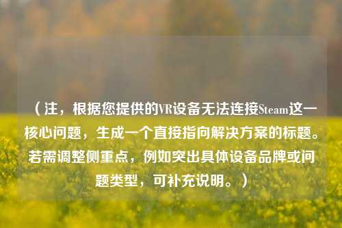 （注，根据您提供的VR设备无法连接Steam这一核心问题，生成一个直接指向解决方案的标题。若需调整侧重点，例如突出具体设备品牌或问题类型，可补充说明。）