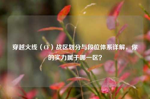 穿越火线（CF）战区划分与段位体系详解，你的实力属于哪一区？