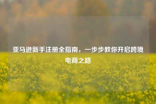 亚马逊新手注册全指南，一步步教你开启跨境电商之路