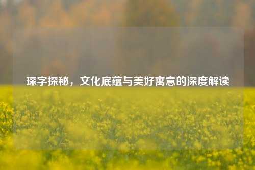 琛字探秘，文化底蕴与美好寓意的深度解读