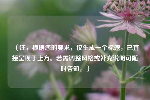 (注,根据您的要求,仅生成一个标题,已直接呈现于上方。若需调整风格或补充说明可随时告知。)