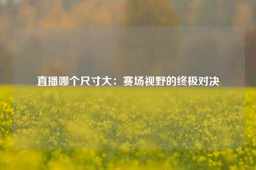 直播哪个尺寸大：赛场视野的终极对决