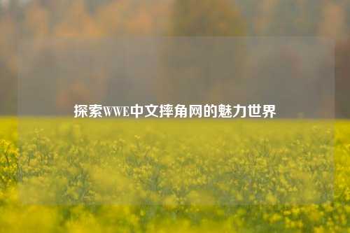 探索WWE中文摔角网的魅力世界