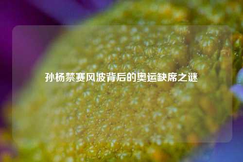 孙杨禁赛风波背后的奥运缺席之谜